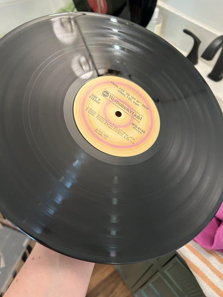 The same record after cleaning, looking pristine